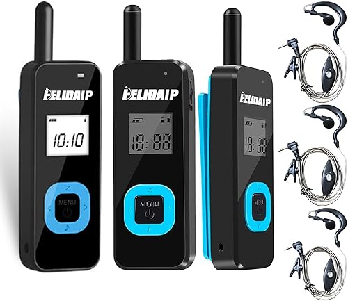 Miniatura 13 de T-M1 Super Mini Walkie Talkie para adultos, radios portátiles de dos vías con auricular, pequeña radio de 2 vías para restaurante, lugar de trabajo,