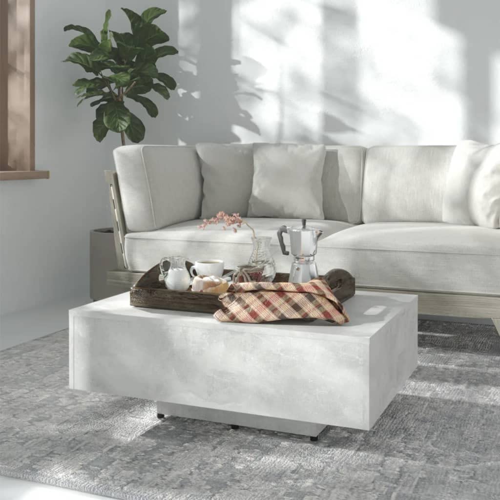 SXZenSpace Coffee Table Concrete Grey 85x55x31 cm Modern Engineered Wood Side for Living Room with Sturdy Top & Easy Clean Lounge, Bedroom or Corridor