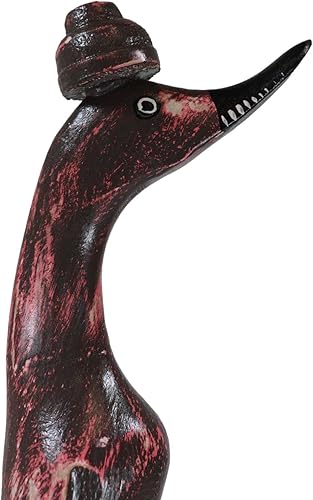 Miniatura 7 de Ebros Gift Balikraft - Figura decorativa de madera tallada a mano, diseño de pato rojo granate, 14.5 pulgadas de alto, escultura coleccionable de