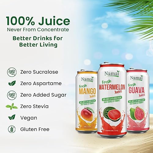 Namai Jugo de guanábana puro, sin azúcar añadida, paquete de 24