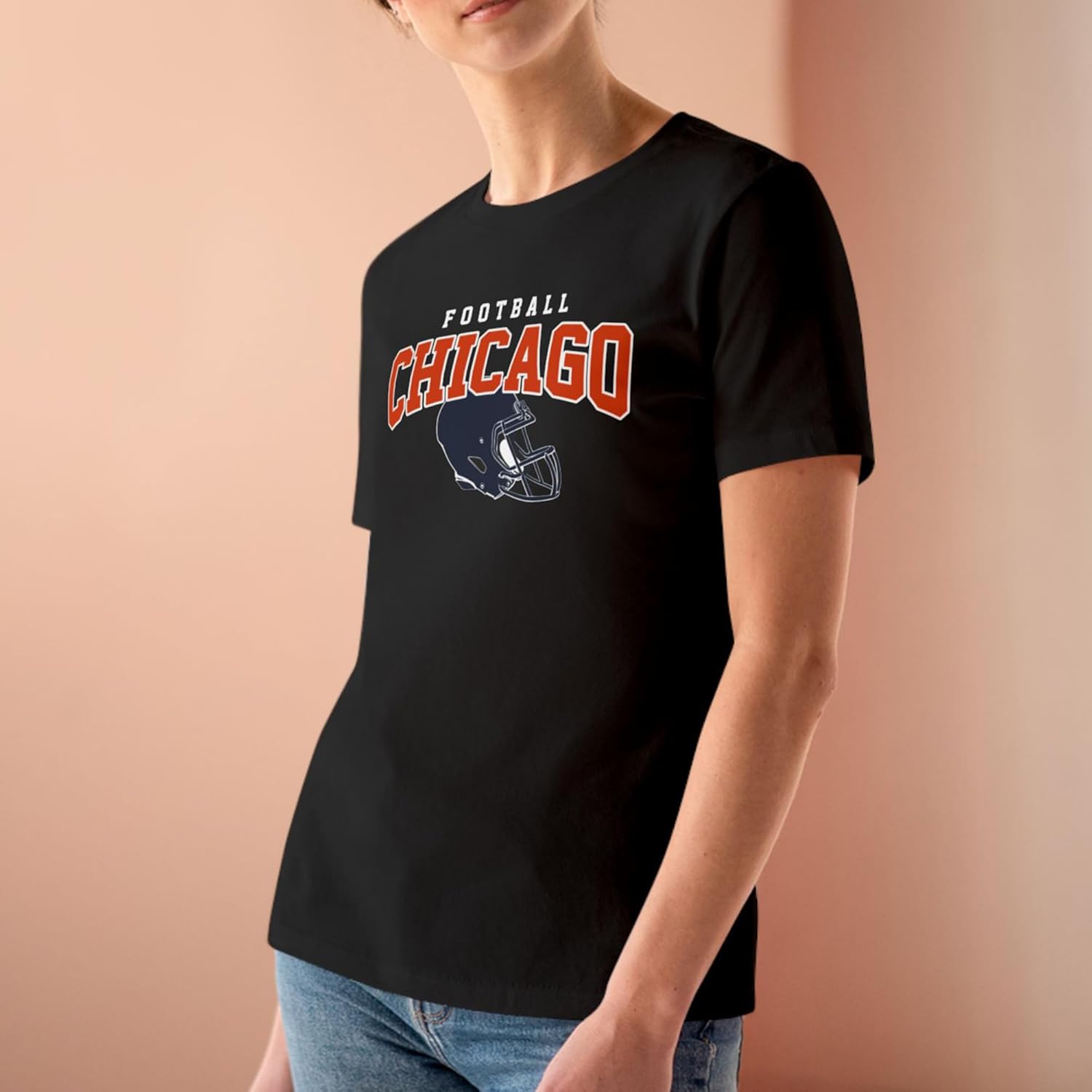 Custom Football T-Shirt Black, Personalized Name & Number, Printed in USA Ship Next Day, Gift for Men & Women - Image 3