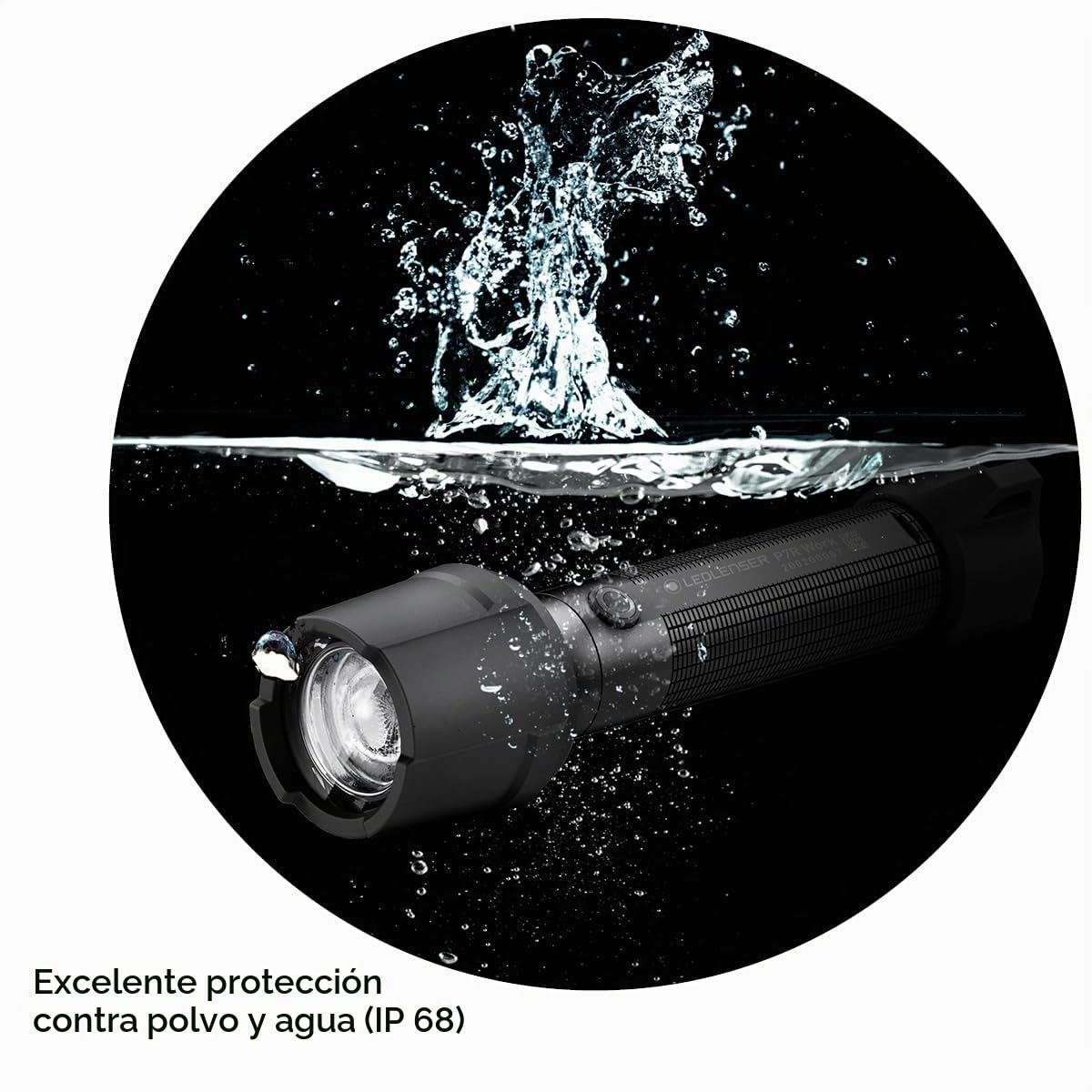 Ledlenser P7R Work Linterna Recargable, 1200 lm, 240 m, Impermeable IP68 | Enfoque ajustable, 219g, hasta 60h de autonomía, protector de goma, CRI alto, ideal para talleres | 2020