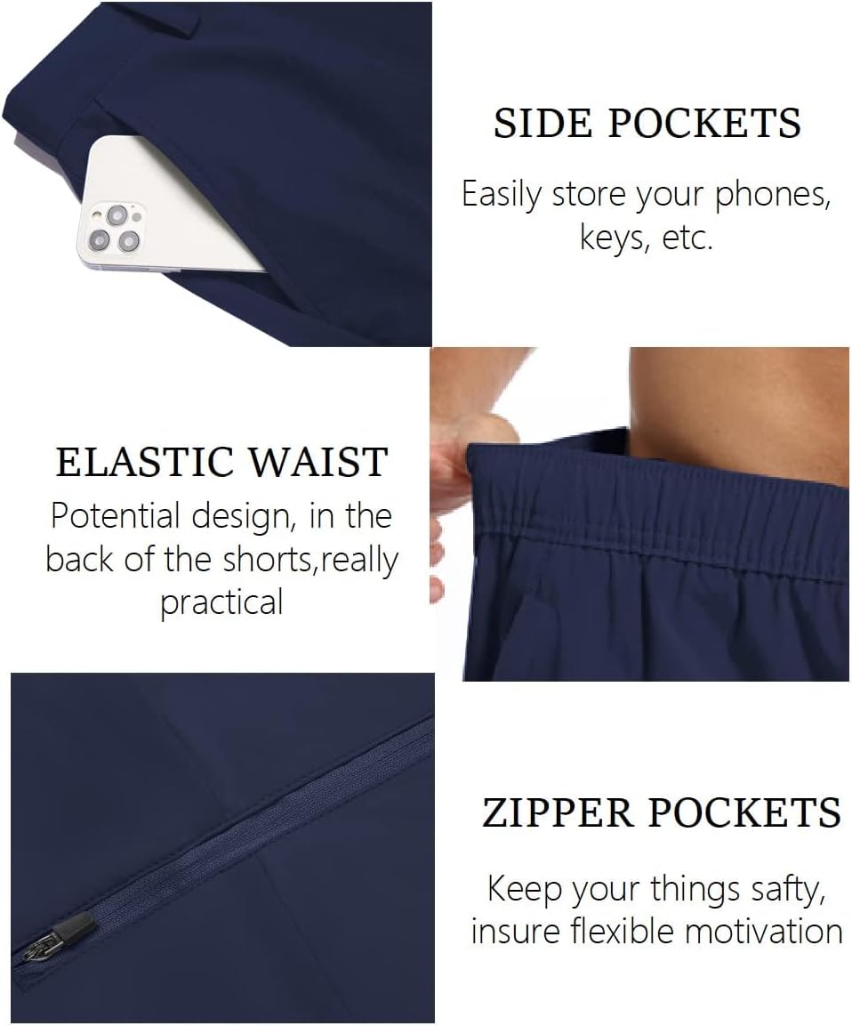 COOFANDY Men's Golf Shorts 9" Quick Dry Stretch Dress Shorts with 6 Pockets Lightweight Casual Hiking Shorts