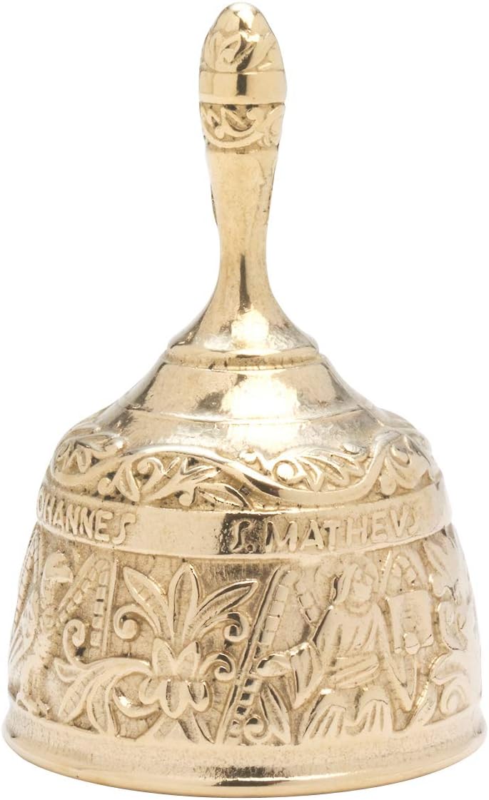 MaMeMi Evangelist Bell Large/Brass Table Bell with Four Evangelist Height 4.92 inch