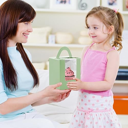 Miniatura 2 de Lainrrew Cajas para magdalenas, 30 cajas individuales para cupcakes, recipientes individuales para magdalenas, contenedores de pastelería con