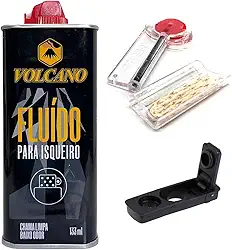 Kit Fluido Volcano 133ml Pedra Pavio E Vedação Anti-evaporação