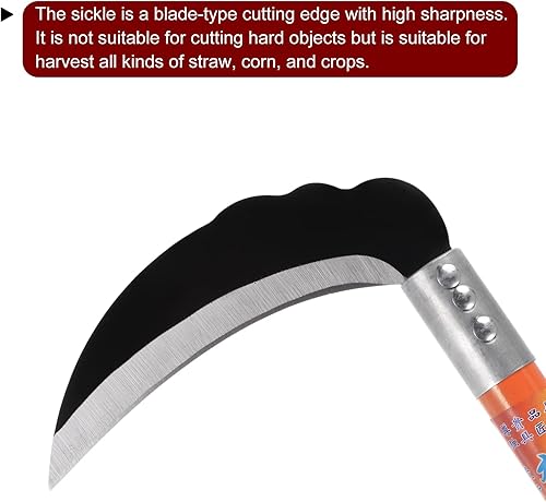 Miniatura 4 de HARFINGTON 2 hoz de limpieza de cepillo de 6 pulgadas con hoja de acero resistente al desgaste y mango de plástico amarillo cuchillo de machete de