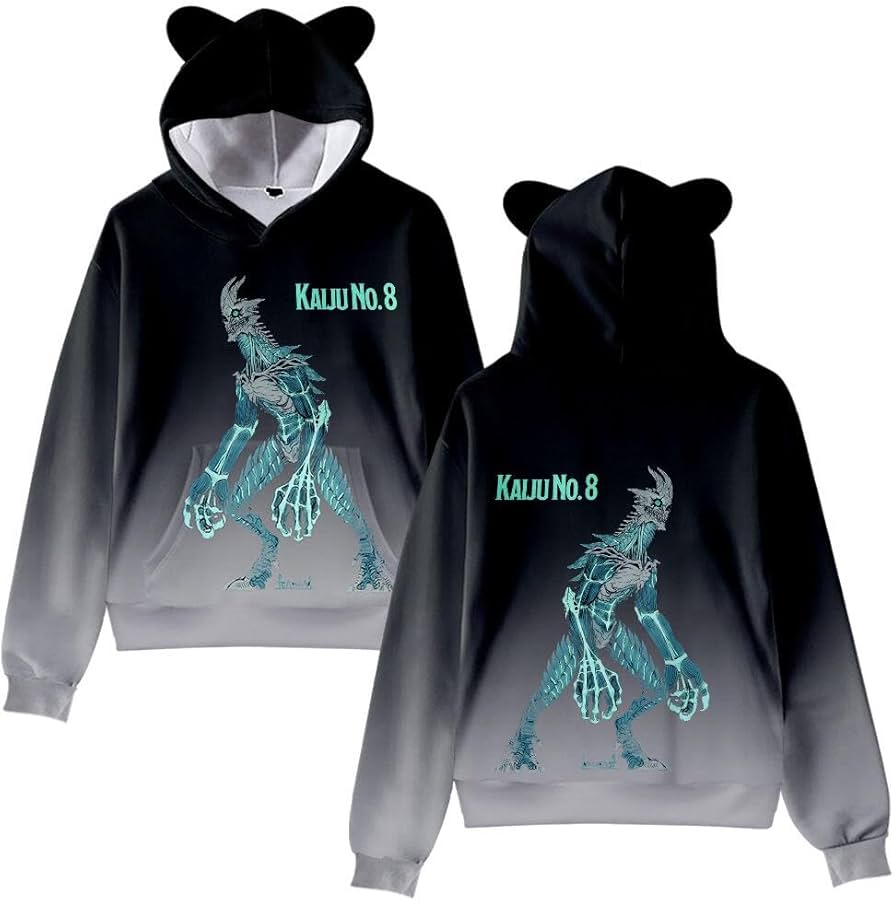Amazon.co.jp: 怪獣8号 パーカー 長袖 子供/大人 猫耳 フード付き 日常