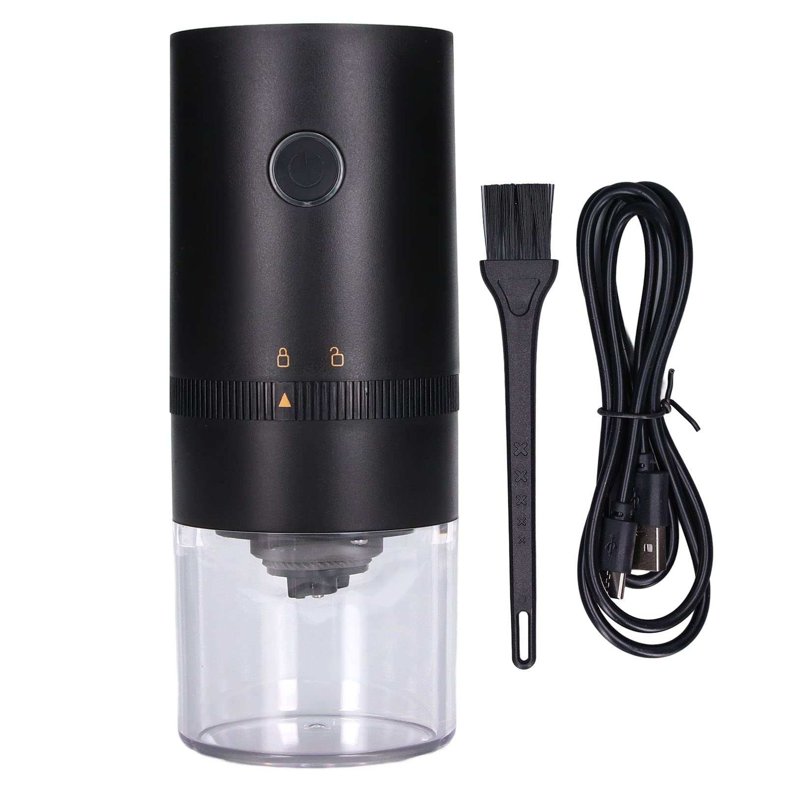 Molinillo de café BuyWeek, molinillo de café eléctrico, pequeño molinillo de café automático recargable, molinillo de café expreso(Negro)