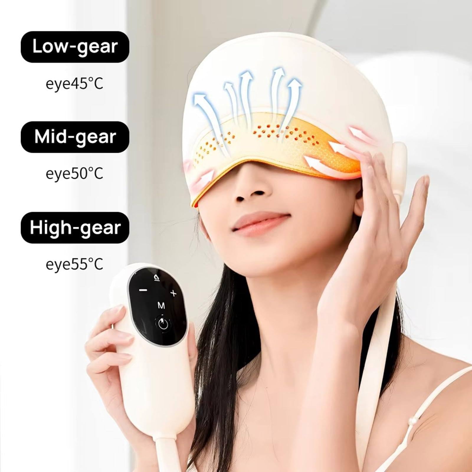 Masajeador Eléctrico 2 En 1 para Cabeza Y Ojos A | Para Aliviar El Estrés Y Favorecer El Descanso Y La Relajación. Cuenta Con 4 Modos, 3 Niveles De Calor