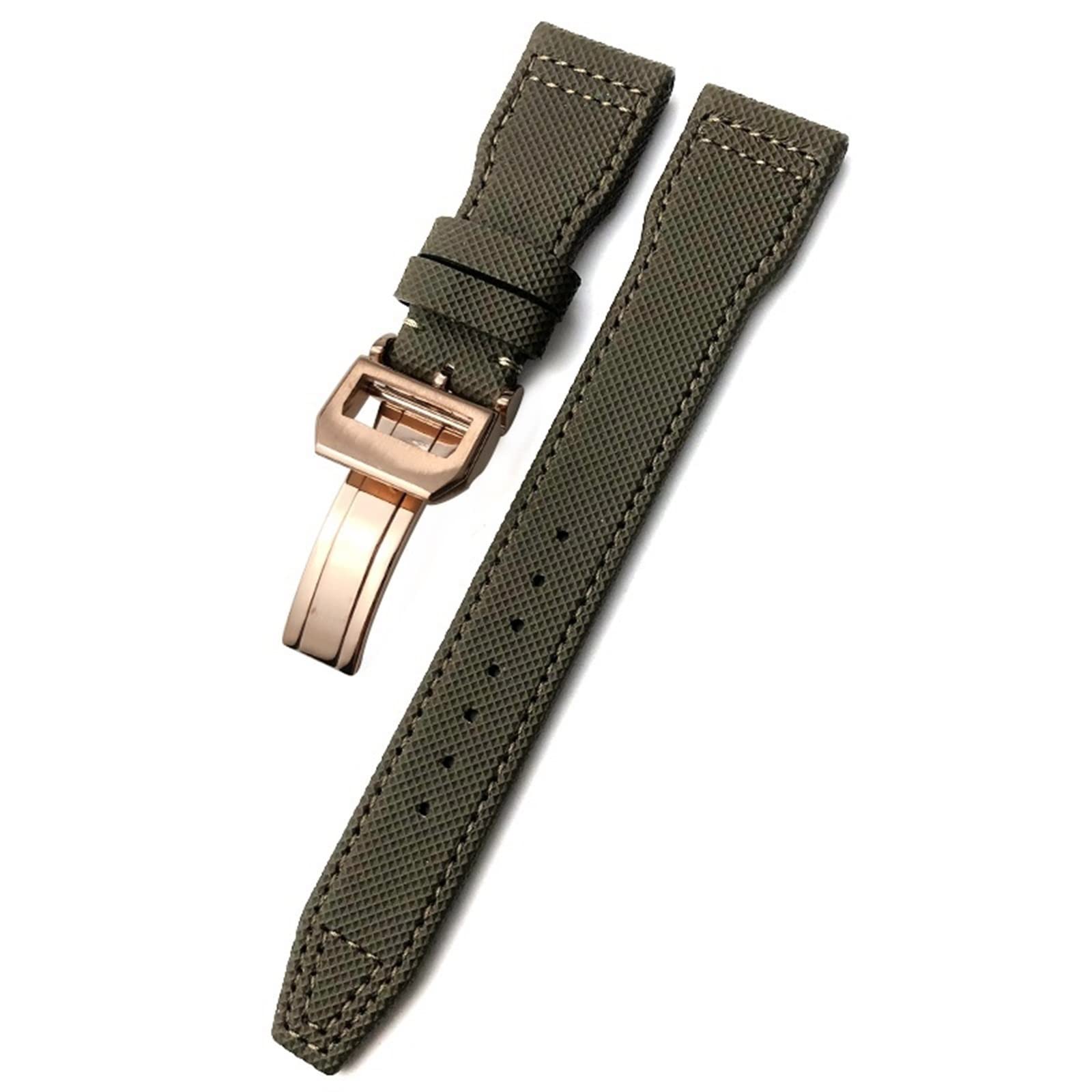 CZKE Bracelet de montre en nylon tissé de 20 mm, 21 mm, 22 mm pour bracelet de montre IWC Pilot Mark Portugieser Portofino, 20 mm, Agate