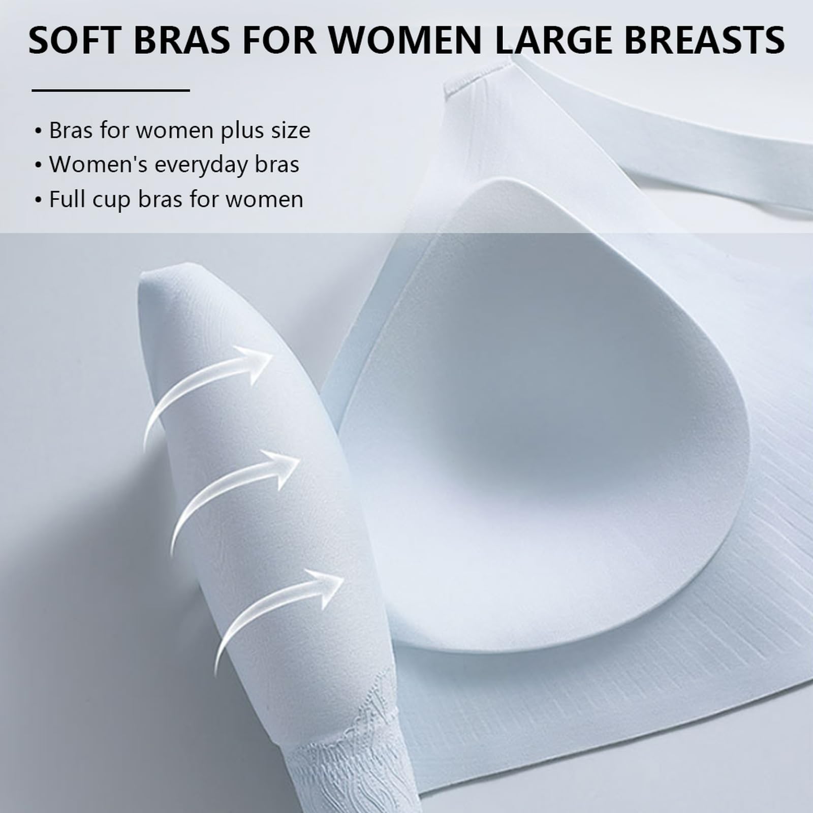 Brassiere Sport Femme sans Armature Soutien Gorge Push up 75D | brassière forte poitrine support léger bretelles larges et confortables sous un t-shirt