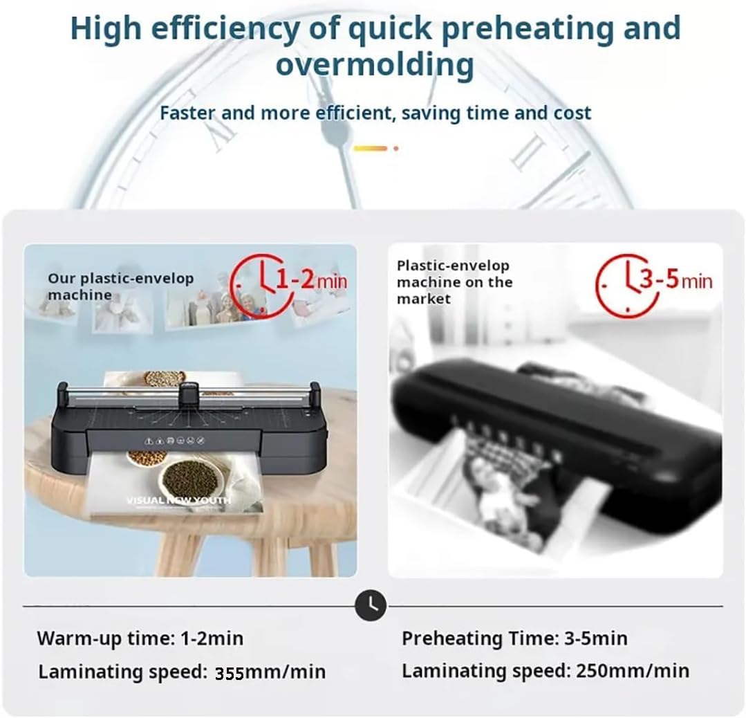 Plastificatrice A3, Plastificazione A Caldo E A Freddo, Con Taglierina Carta, Riscaldamento Rapido In 2 Minuti, Velocità 355 Mm/min, Perforatrice E Arrotondatrice Per Angoli, Per Formati A3, A4,