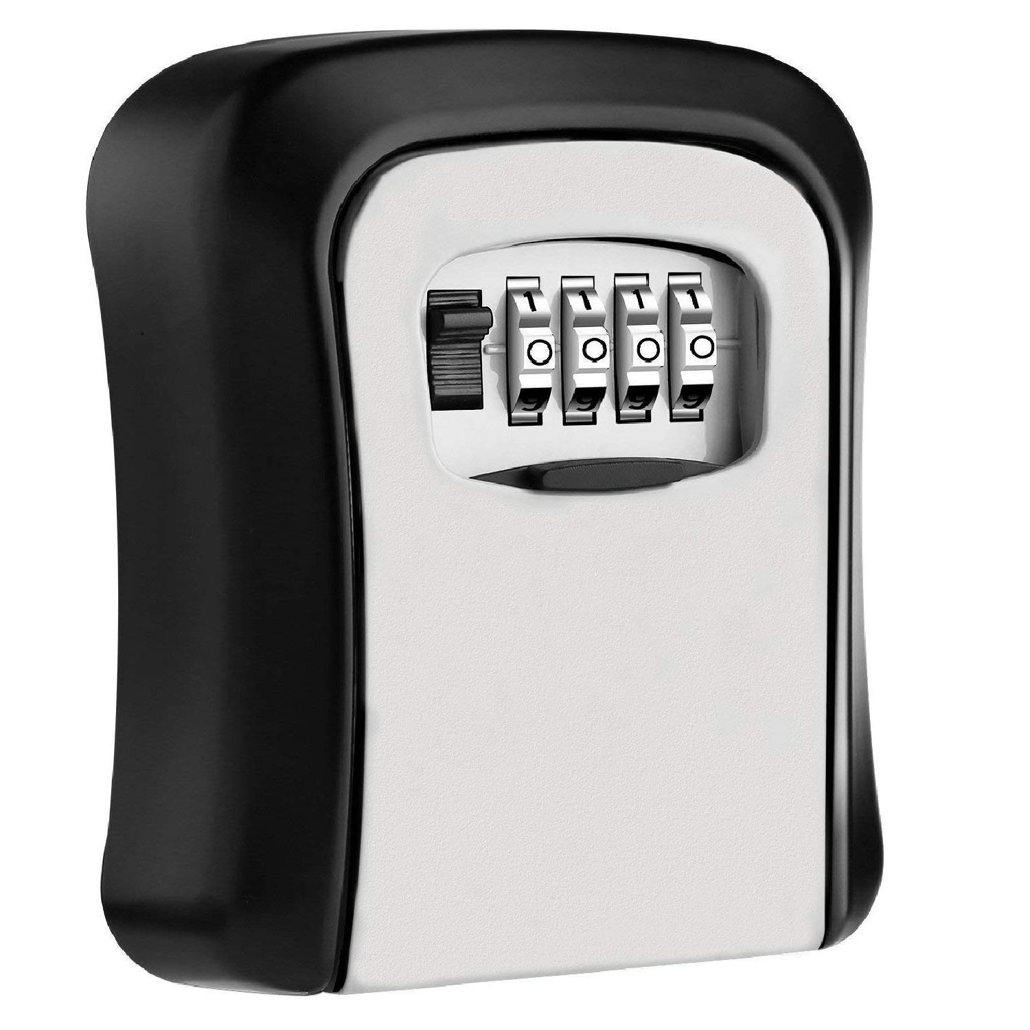 Combination Key Safe Lock Box - Outdoor Storage With Code Password Security Lock (Black & White)-image-17