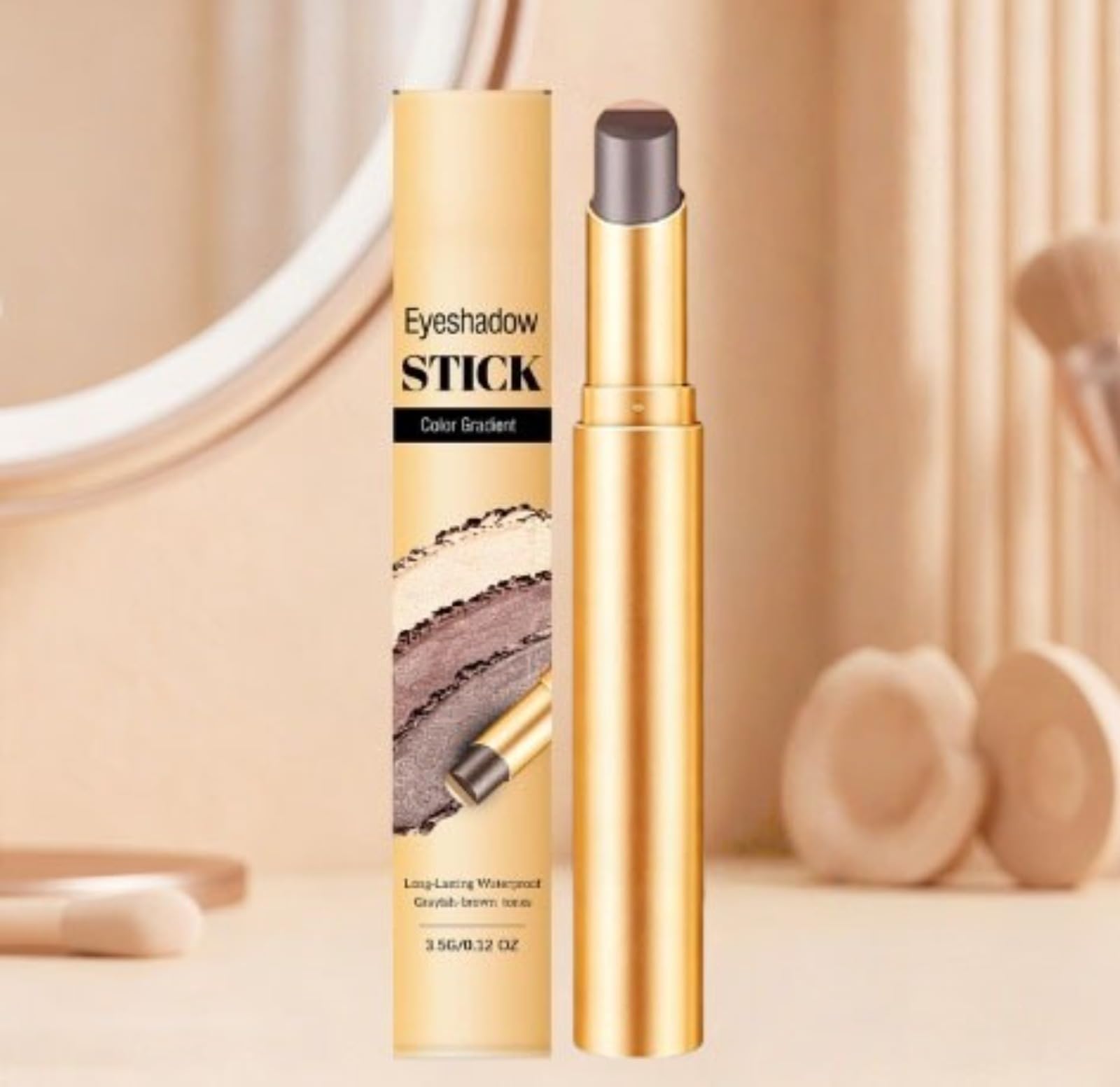 Lidschattenstift, Farbverlauf, 3 Farben, matt, glitzernd, wasserfest, langanhaltend, Anti-Falten und einfach aufzutragen, geeignet für tägliche Make-up-Resukturierungen,