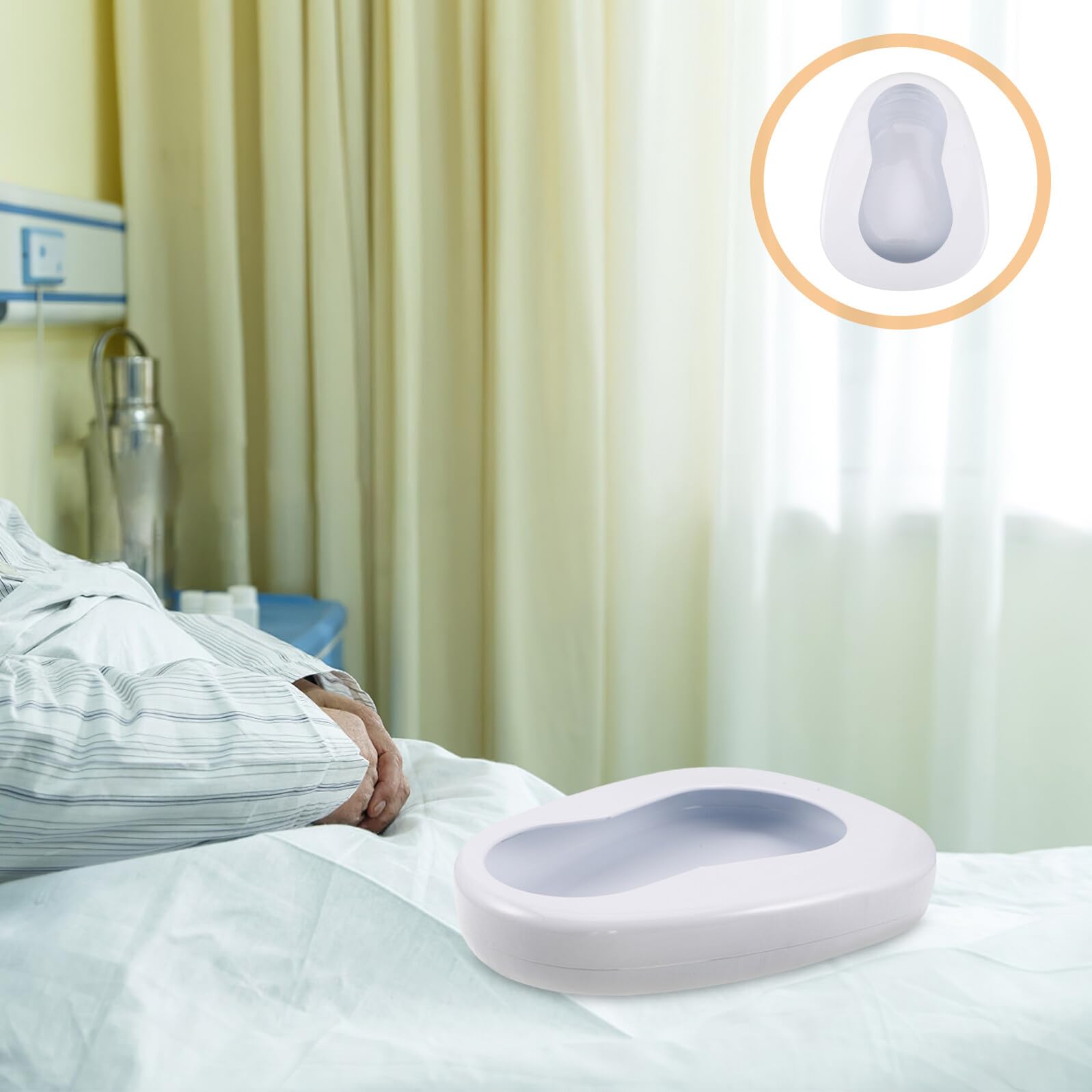 Padella da Letto in Ferro Ergonomica Bianca per Assistenza Anziani Design Leggero e Facile da Pulire per Uso Domestico e Pazienti Adulti