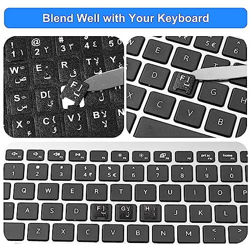 Stickers para teclado árabe uxcell negro con letras blancas miniatura 5