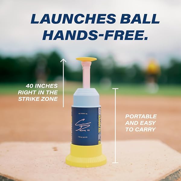Bandit Sports Coach RAC Coach RAC Mini Tee Popper, Hitting Tee for Perfect Swings, Batting Machine for Practicing Hitting Without a Pitcher Blue - 4