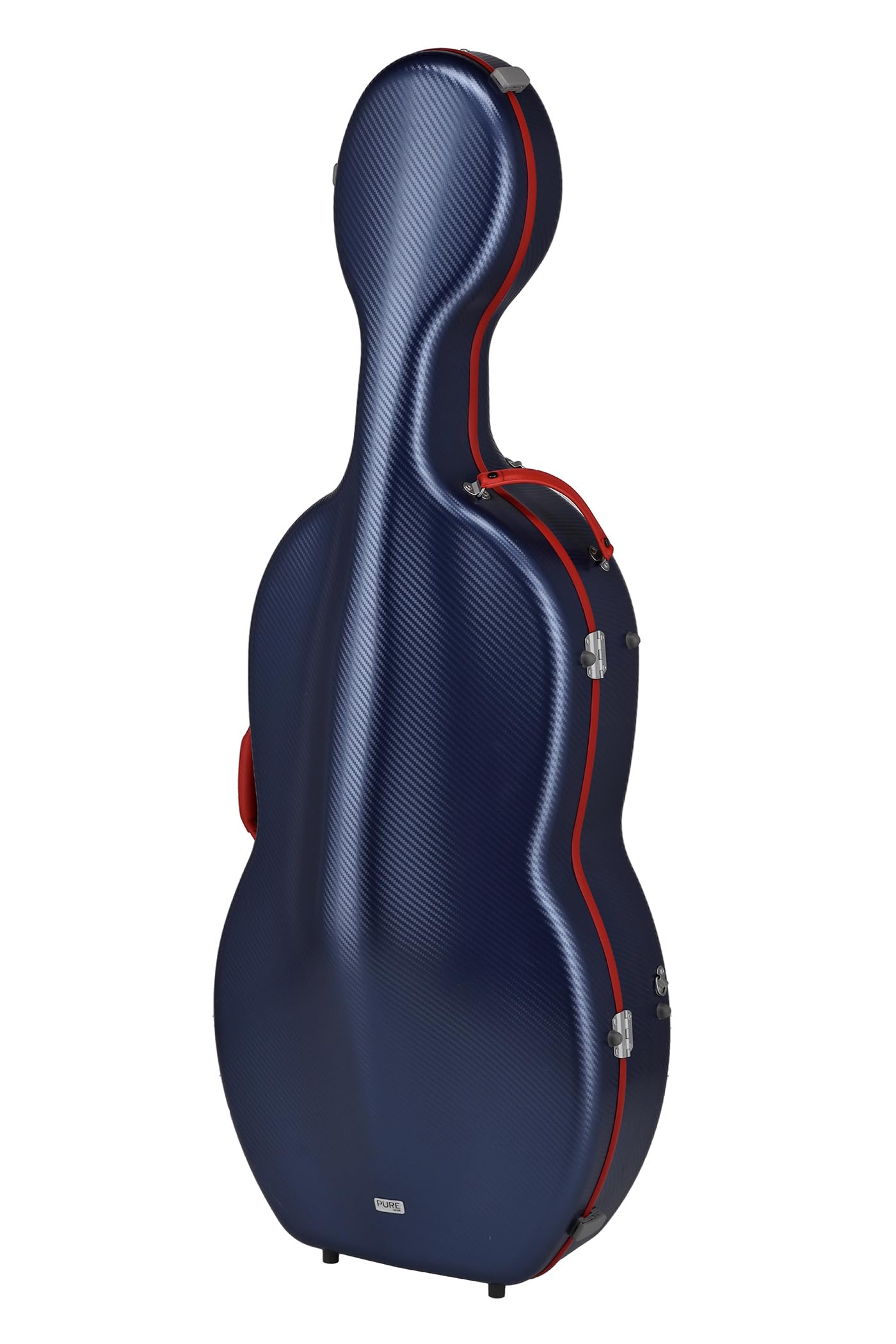 GEWA Celloetui FUN Series Polycarbonat 4/4 Blau/Rot, Innenausstattung schwarz, 2 abnehmbare Rucksackriemen, Zubehörtasche, gepolsterte Schwebelagerung, zusätzlicher Seitengriff