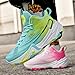 Bacury Basketball Shoes for Women and Men, Lightweight Non Slip Outdoor Sports Fashion Sneakers PinkGreen Size 8 Multicolor