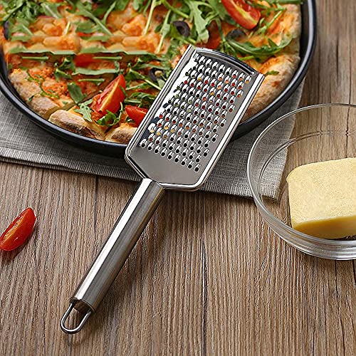 Plastific Cheese Grater For Kitchen Easy To Grate Cheese, Garlic, Ginger, Lemon, Chocolate, Nutmeg, Or Vegetables Fruits Multi-Purpose Food Grater Stainless Steel Blades (Pack Of 1) #TOP2