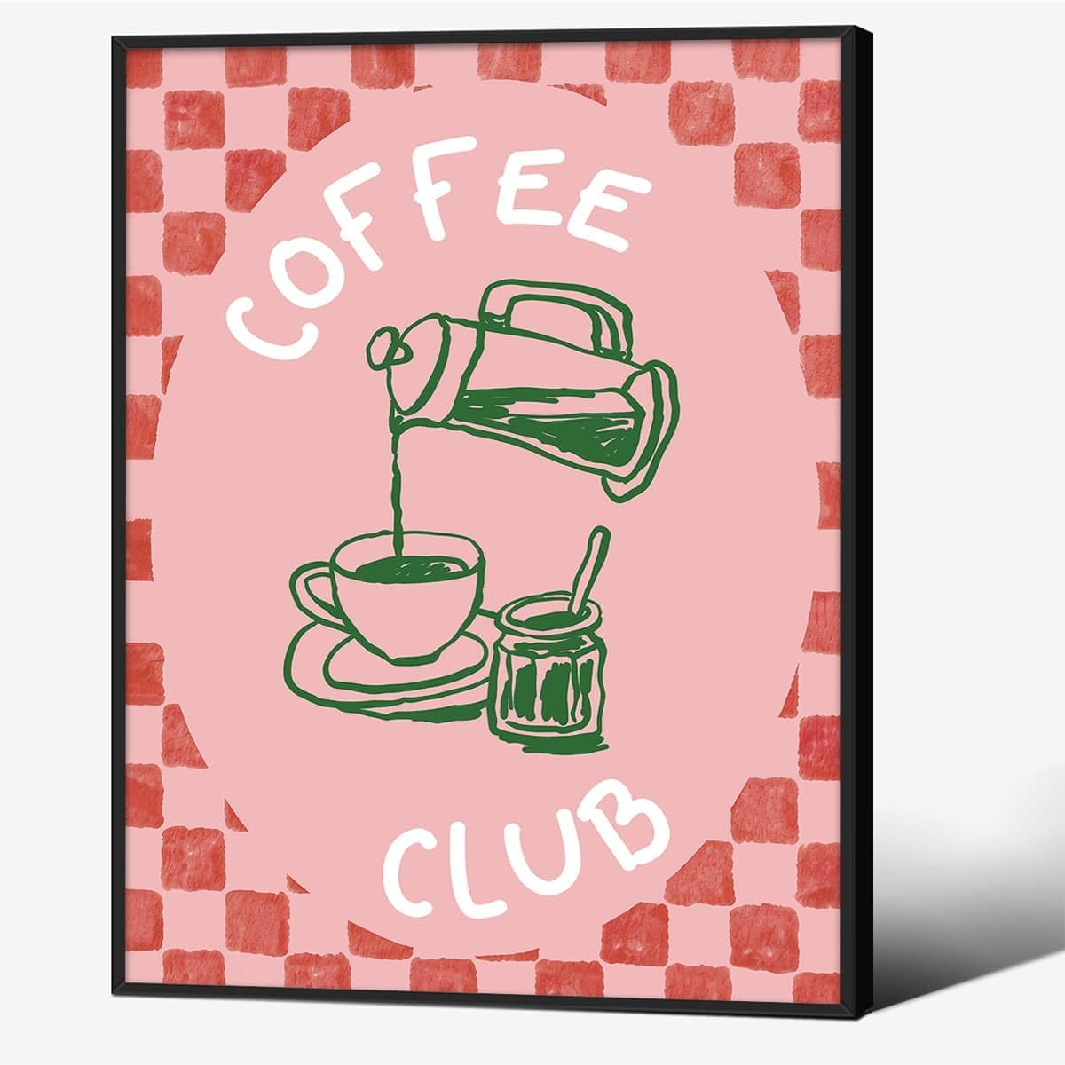 Retro Coffee Wall Art Kitchen Canvas Prints Funky Cafe Artwork Decor Posters Vintage Minimalist Coffee Bar Pictures 20x30 inch Unframed for Restaurant Table Kitchen Living Room Office