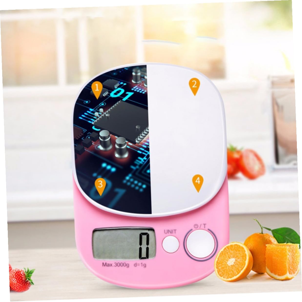 Mini Electronic Food Scale 1g Precision Digital Kitchen Weighing Scale Plastic 3kg Capacity Compact Home Measuring Tool for Cooking Baking
