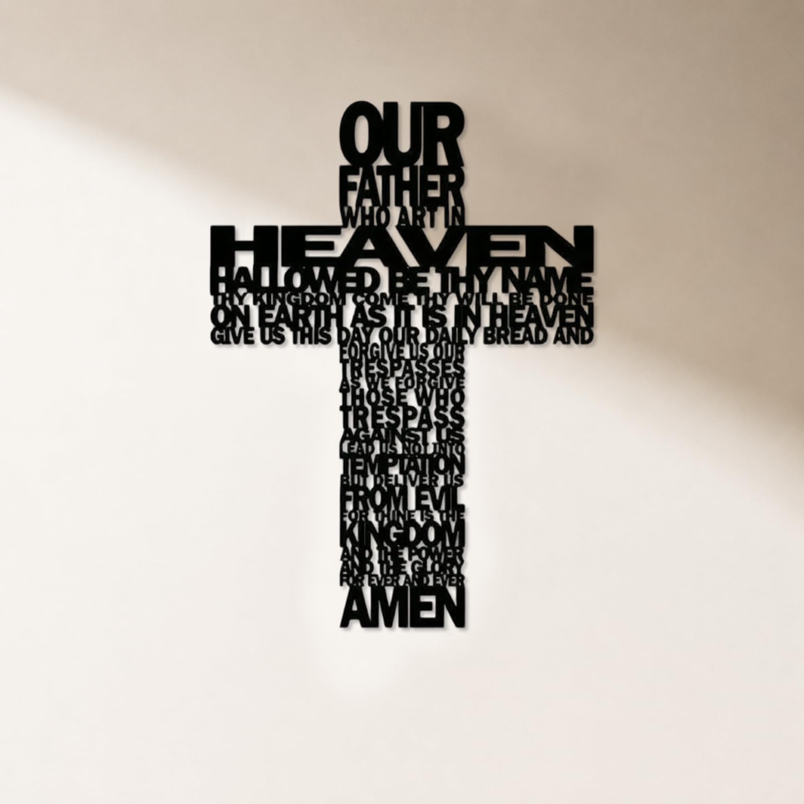 The holy bible cross metal wall art, jesus crucifix wall cross christian wall art handcrafted iron decorations, religious beliefs decoration christian gifts for friends parents (D, 15.7x11 Inch)