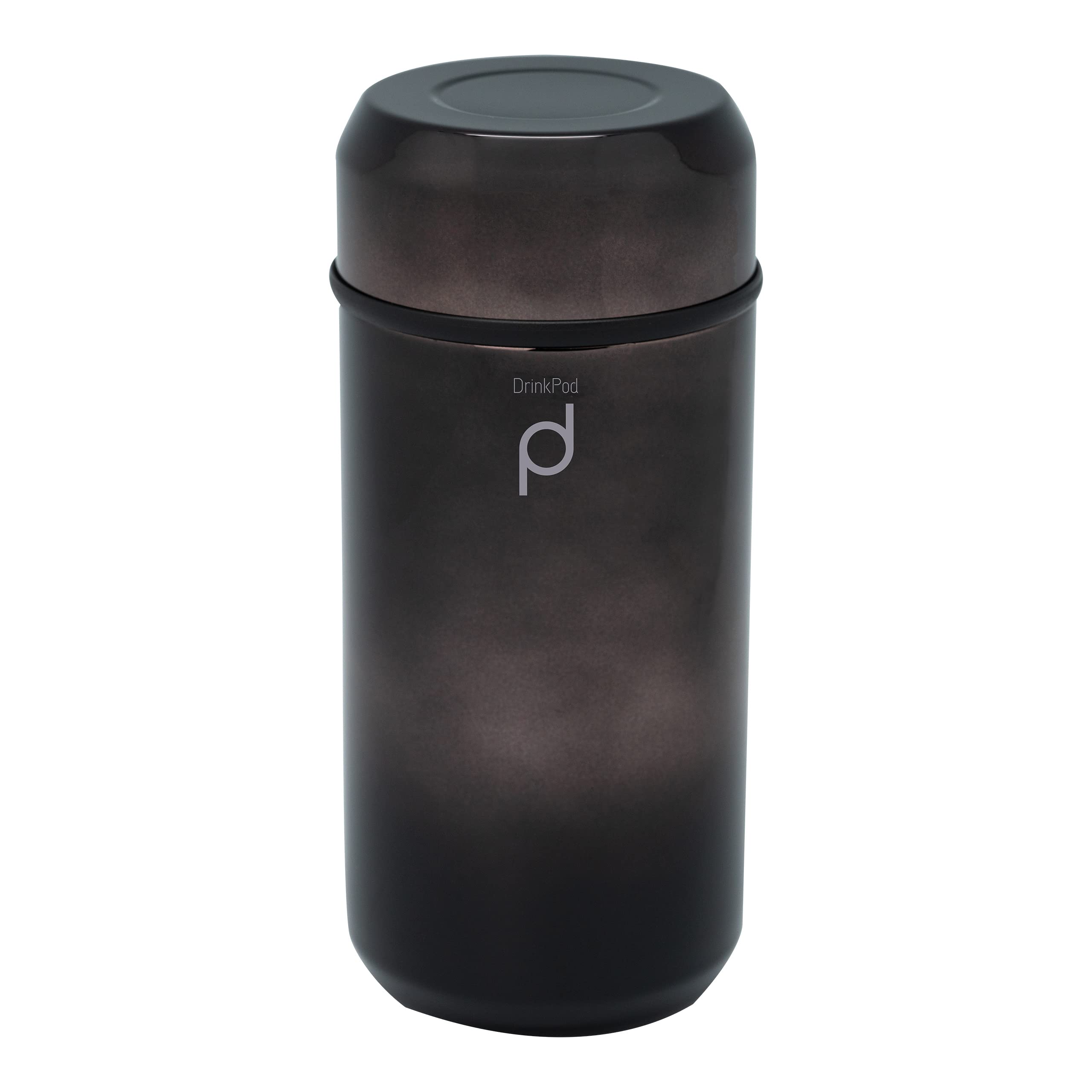 Drink Pod + Vacuum Insulated Flask, Metallic Black, 350ml