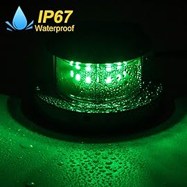 Sebnux LED Boat Navigation Light Red and Green LED Marine Navigation Light Boat Bow Light for Pontoon and Small Boat (Black New Version)