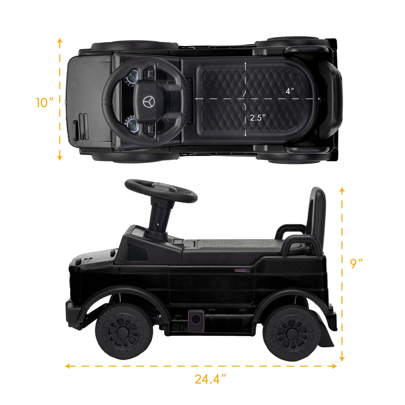 TCARAIWEN Macchina Cavalcabile Bambini Mercedes-Benz Unimog Licenza, Primi Passi per Bimbi 1-2 Anni, Auto Glissante con Barre di Sicurezza (Bianco)