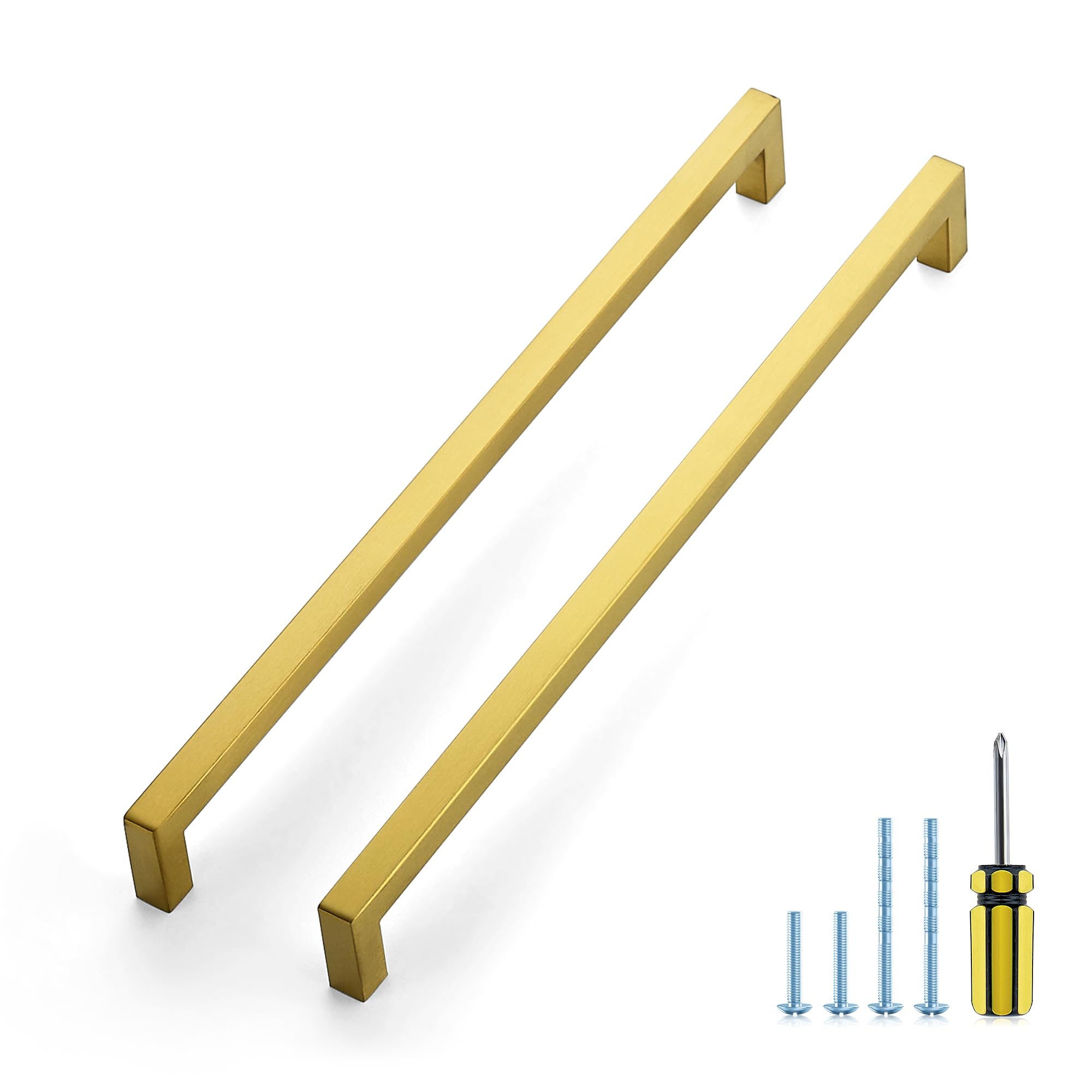 Ravinte Gold Square Pulls Cabinet Handles,12-3/5 Inch,10 Pack