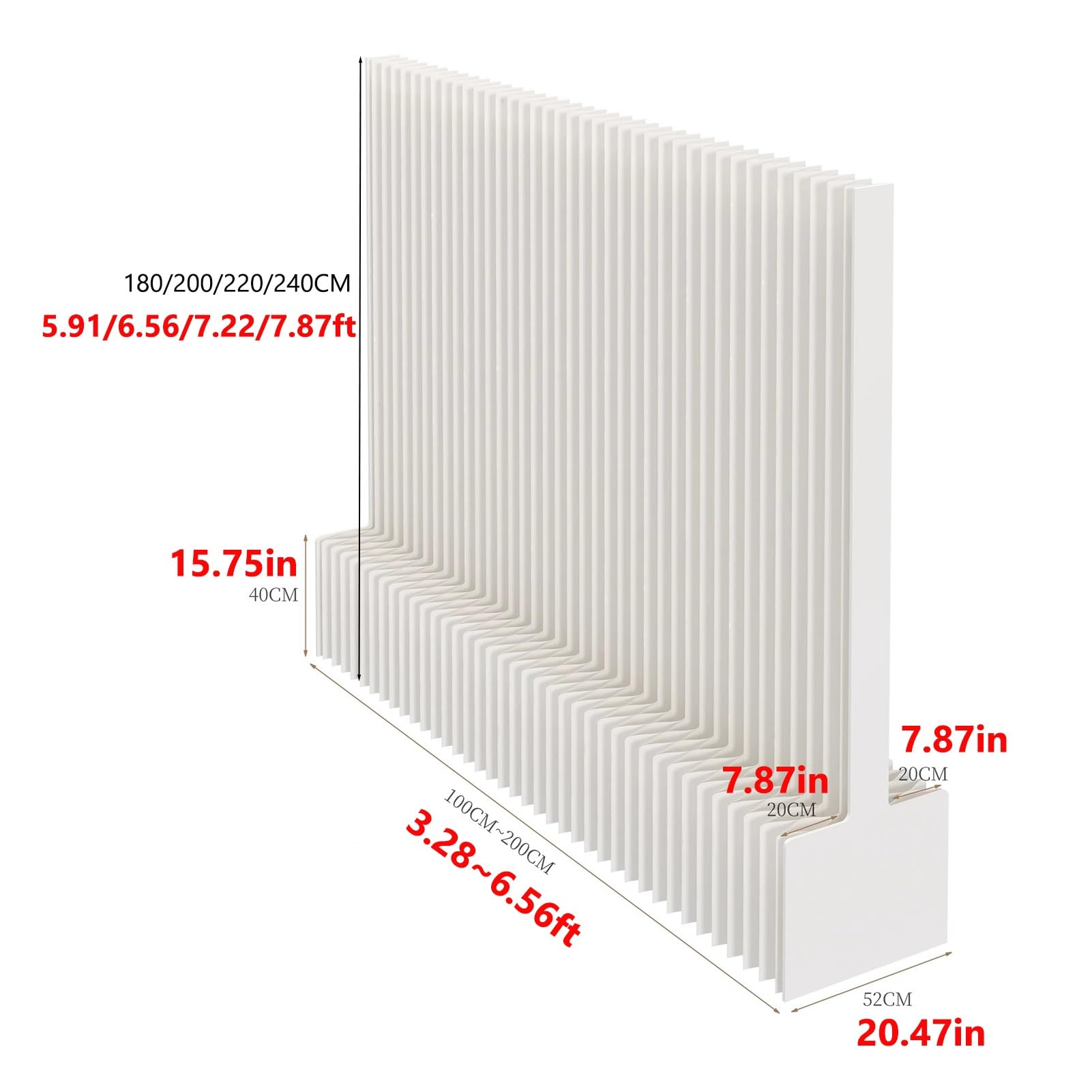 Divisori per ambienti, Parete divisoria decorativa creativa con ripiani portaoggetti(2x1.8m/6.56x5.9ft)
