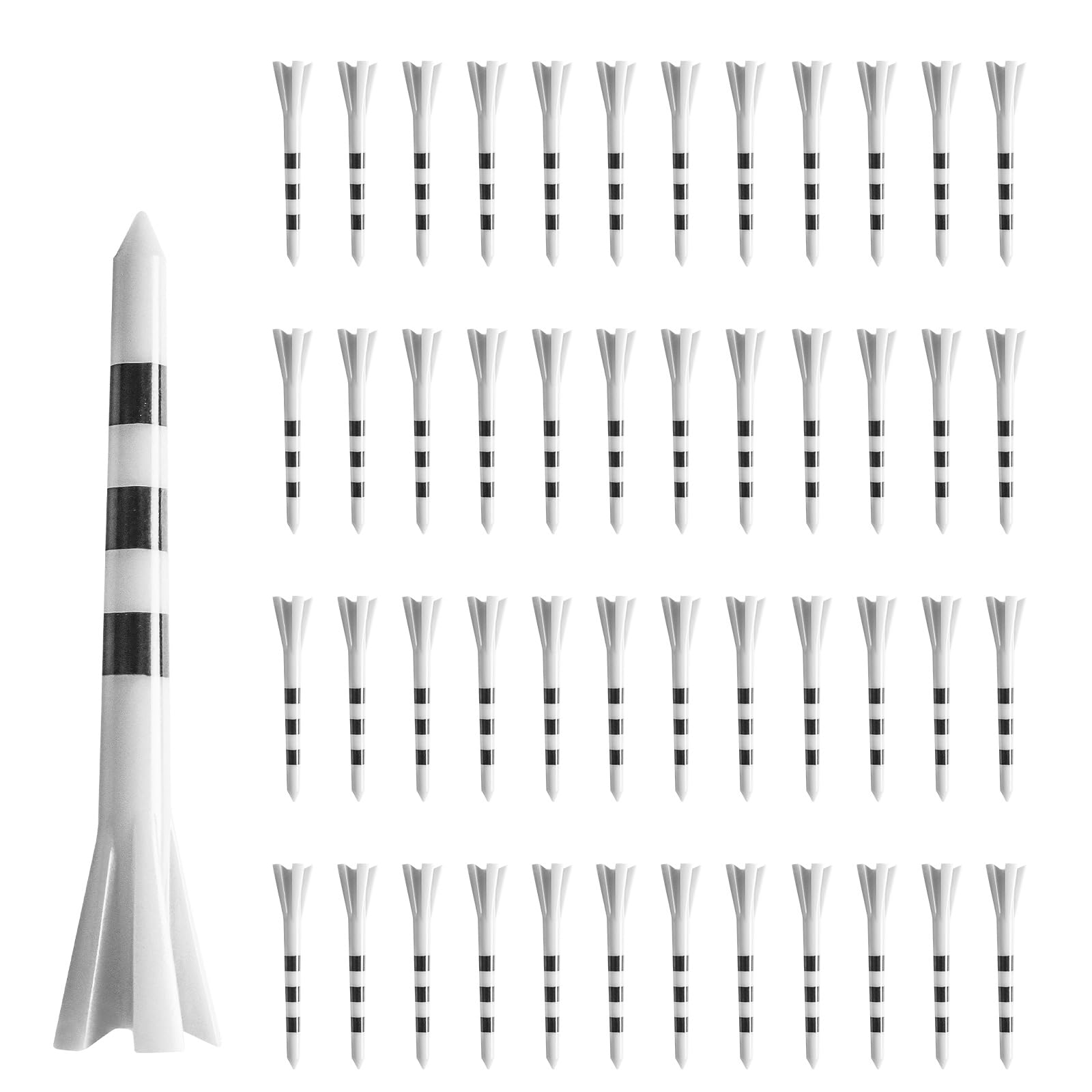 Golf Tees Plastic Bulk Long white Sizes 2 3/4,3 1/4 Value 50 100 Pack, Golf Tees Practice Long-Lasting Professional Durable Lightweight for Men Women Best Golf Gift (White, 50 Pack-70mm(2 3/4''))