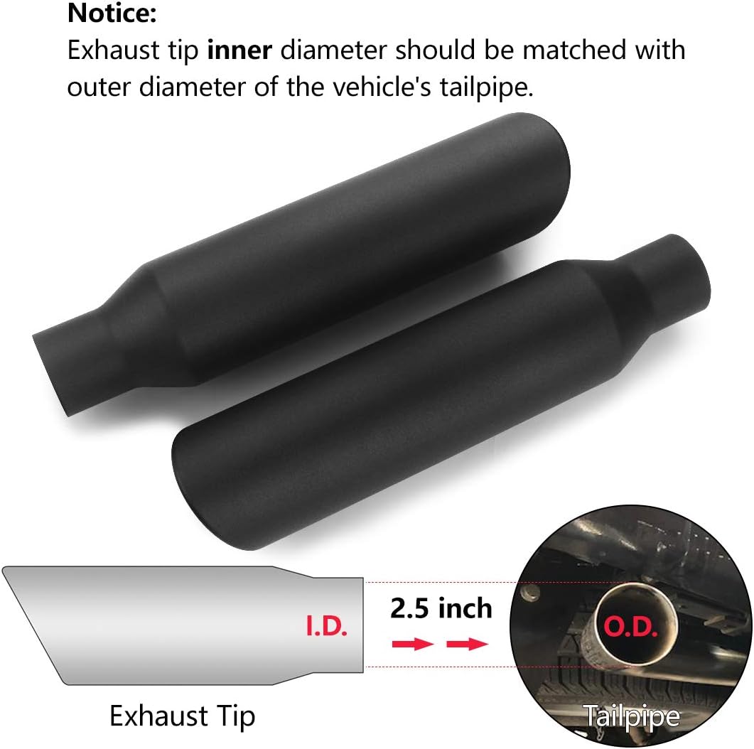 Bеѕt Rеvіеw Exhaust Tip 2.5 Inlet to 4 Outlet 2PCS, A-KARCK Black Coated 17 Long Weld on Exhaust Tailpipe Tip Stainless Steel Nеw Arrіvаlѕ Exhaust Tip 2.5 Inlet to 4 Outlet 2PCS, A-KARCK Black Coated 17 Long Weld on Exhaust Tailpipe Tip Stainless Steel