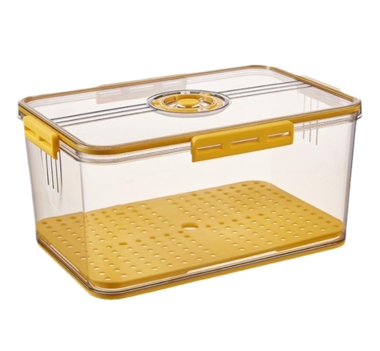 MHbdfsxz Bread Container Storage Bin Bread Bin With Snap Time Recording Storage Box With Lid Plastic Container Cookies Pastries(Yellow)