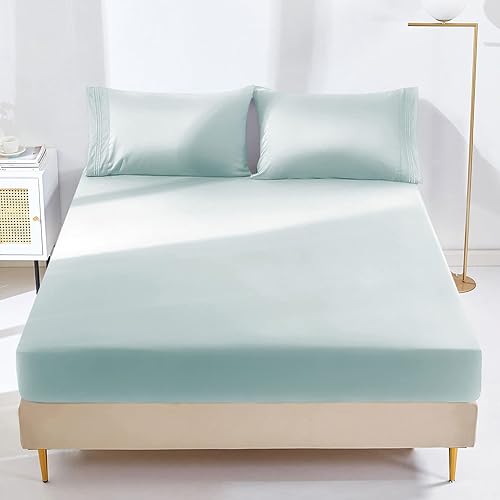 Miniatura 8 de YIYEA Sábana bajera ajustable individual  Estampado vegetal  100% microfibra cepillada de 1800 hilos tamaño individual  Ultra suave  Bolsillo