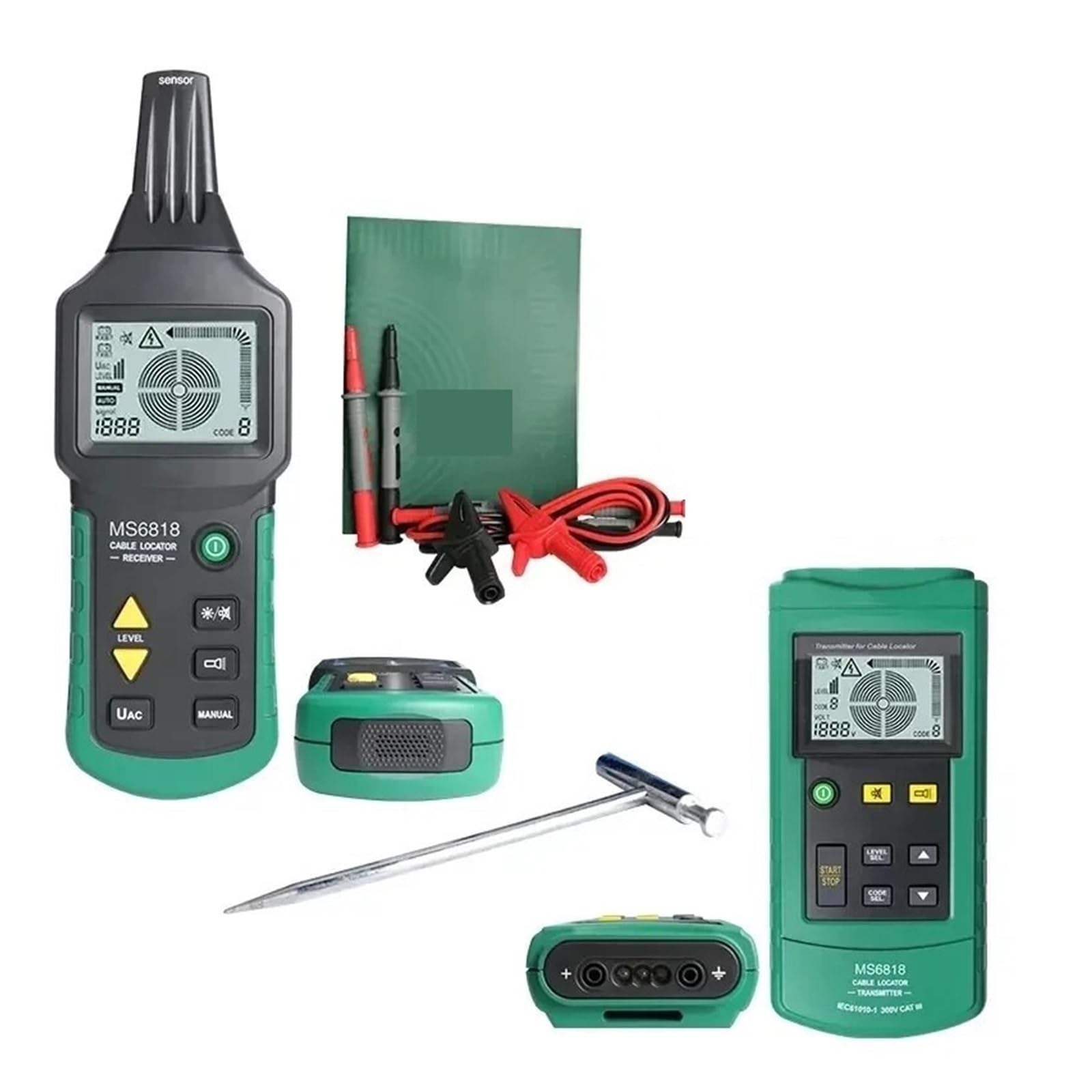 Probador de Cables de Red Probador De Cables MS6818, Localizador De Tuberías De Metal De 12-400V CA/CC, Pared Subterránea, Inspección, Interrupción, Detección De Cortocircuitos Fácil de Leer