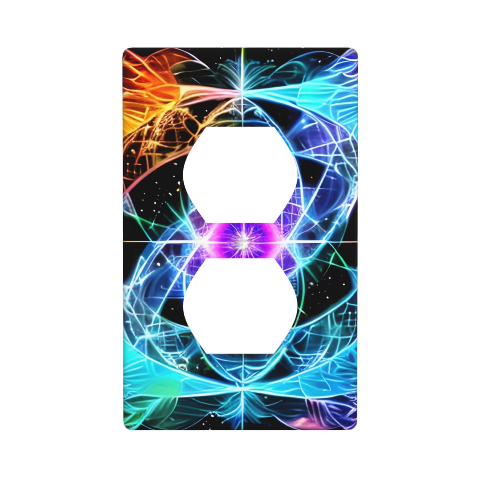 Eight Dimensional Space Decorative Switch Plate Cover-Unbreakable Polycarbonate Wall Plate for Home Office, 1 Gang with Screws