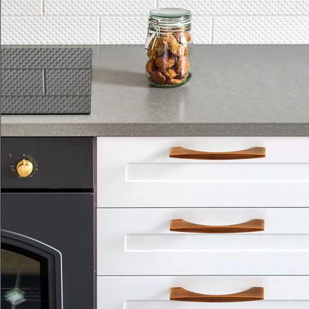 Myxekllo 4 Pack Cabinet Drawer Pulls, Brushed Coffee Bridge Shape Pulls Handles for Dresser Drawers Bathroom Cabinet Hardware