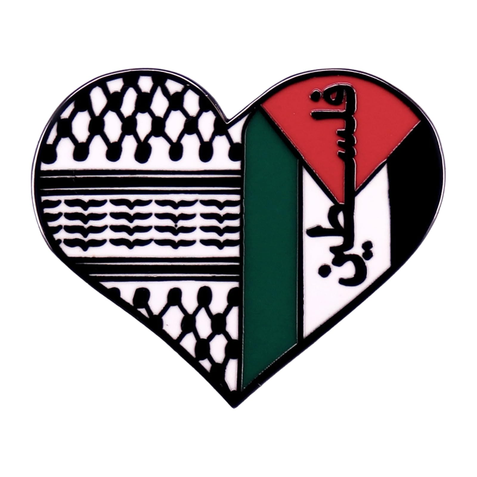 Multifuntional Dress Enhancement Accessory Palestine Brooch Wedding Adjustable Clasp Pin Metal Texture For Daily Palestine Heart