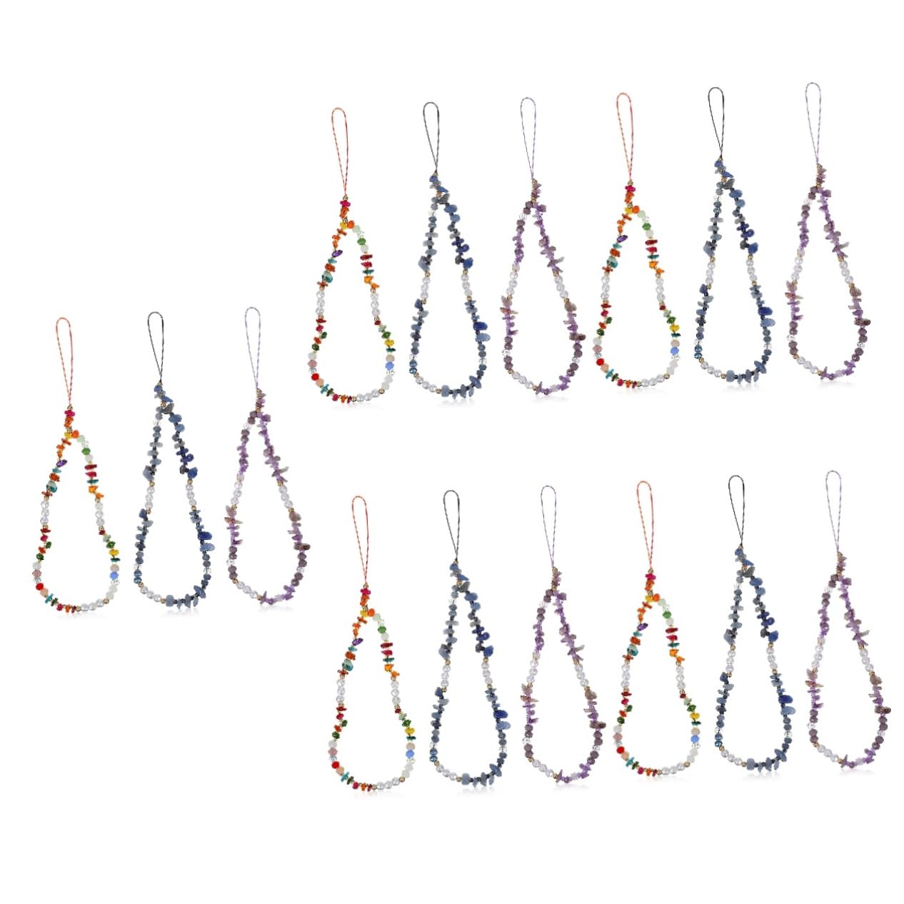 SHINEOFI Cadenas De Teléfono Con Cuentas De Piedras Y Perlas Artificiales De Correas Decorativas Para Móviles Lanyards Pérdida Accesorios De Para Teléfonos
