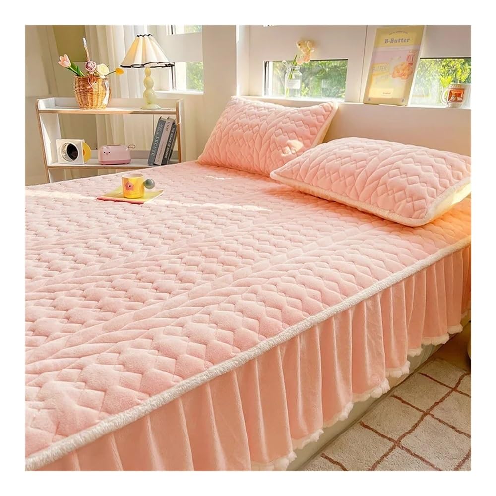 Tour de lit matelassé en coton polaire lait, classe A, pour matelas épais de couleur unie, violet, 150 x 200 cm, 1 pièce