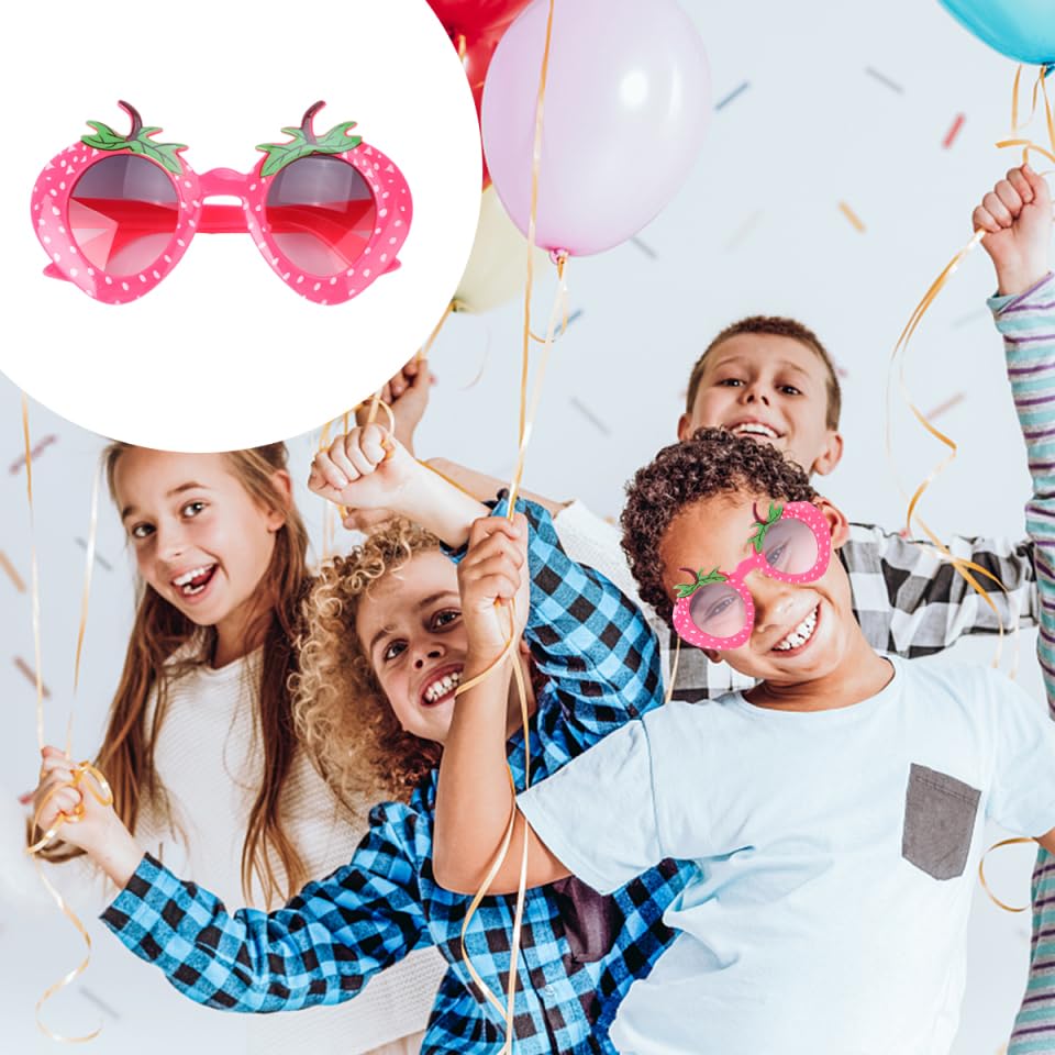 Didiseaon Strawberry Glasses - Unique Plastic Party Glasses for Festivals Dance Events and Celebrations - Stylish Red Eyewear for Fun and Flair2