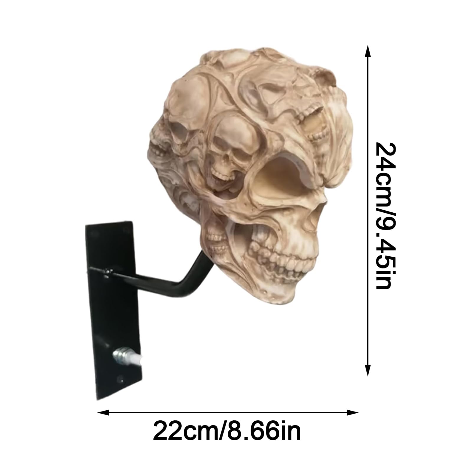 Porte-casque de moto crâne, support mural de rangement pour casque, support de crâne en résine pour manteaux, casquettes, balles de baseball et casques de rugby