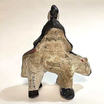 Amazon.co.jp: 郷土玩具 秋田 古作 八橋土人形 牛乗り天神 菅原