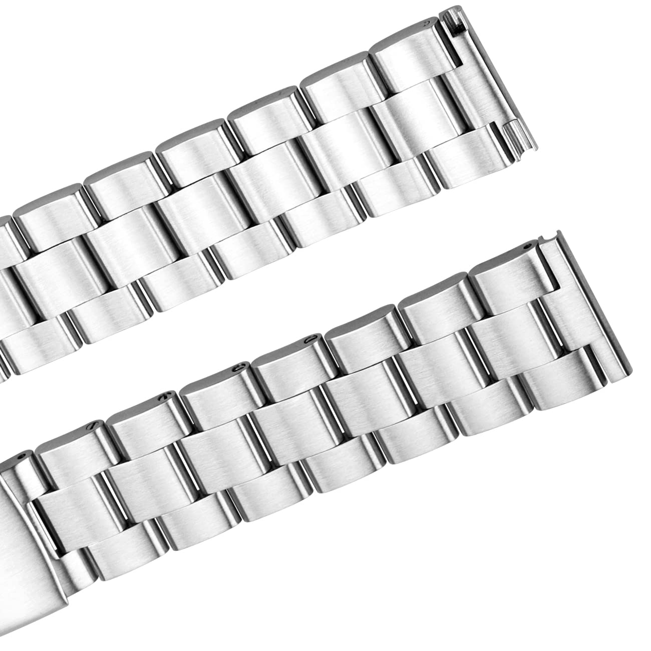 Juntan 20mm 22mm Banda de vigilancia de visión inoxidable Ingeniero de acero reloj Correa de metal cepillado cónico para hombres Mujeres reemplazo rápido de correa con doble plegado, 22mm
