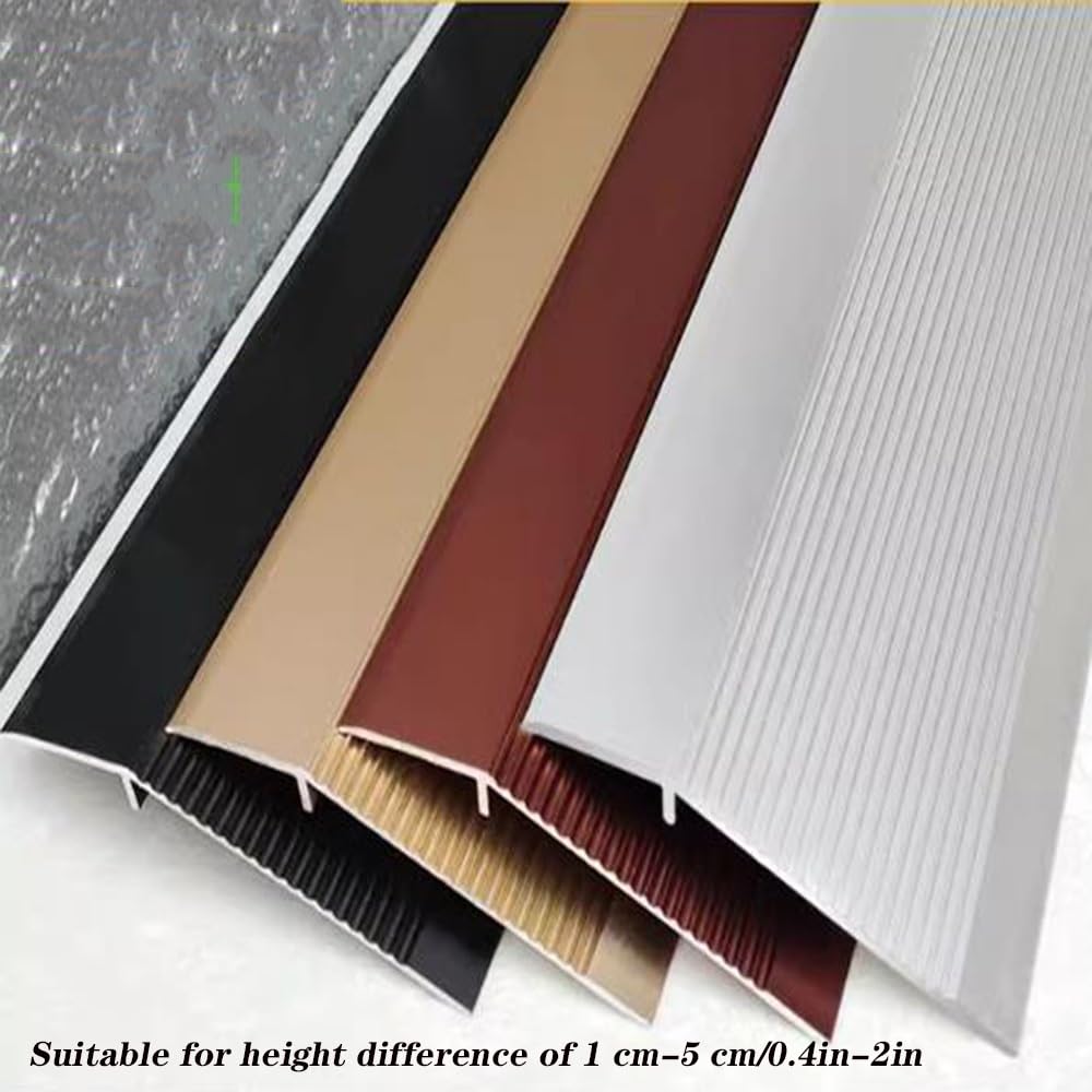 Bande de transition de sol en aluminium, bande de seuil de 35,4 pouces, bordure antidérapante, rampe de seuil, compensation de hauteur, écart de couverture dans les 2 pouces(Pink)