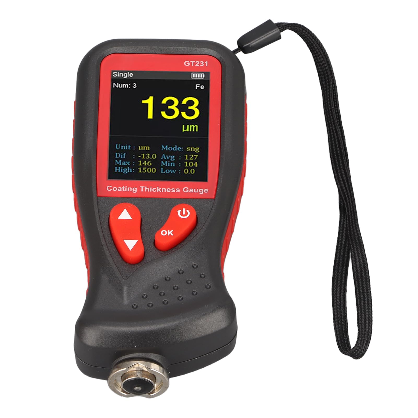 Aramox Jauge d'épaisseur de Peinture ABS Numérique, Jauge d'épaisseur de Revêtement 0 à 1800 um, écran Couleur HD 70,8, Rechargeable pour les Acheteurs de Voitures 'occasion, Inspection de