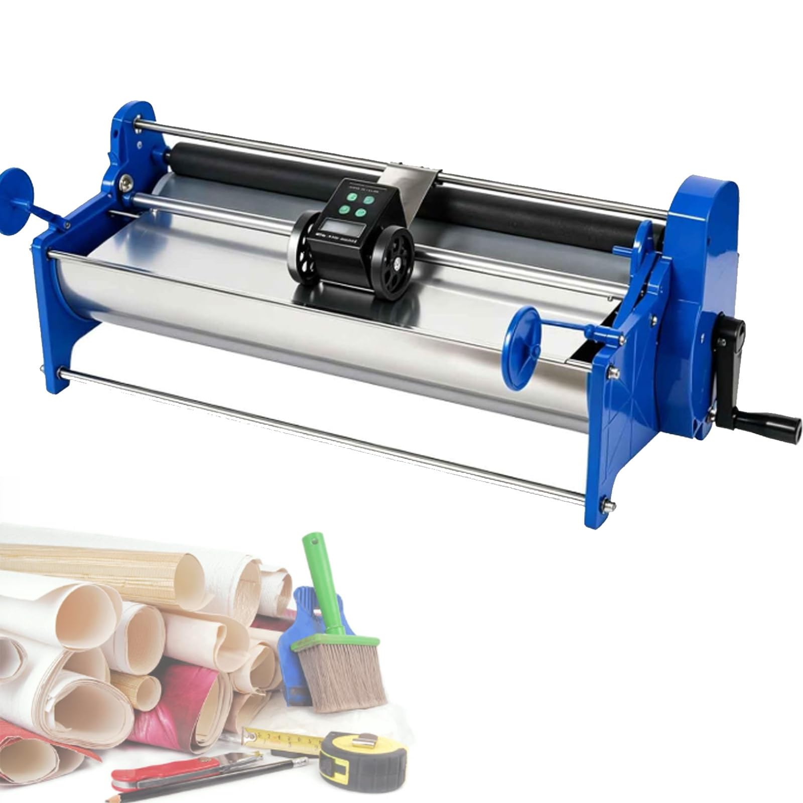 Macchina Incollatrice per Carta Da Parati Da 53 Cm Con Contatore Digitale | Applicatore a Manovella Colla per Carta Parati, Incollaggio Carta Parati, Facile Applicazione, Distribuzione Ottimale Colla